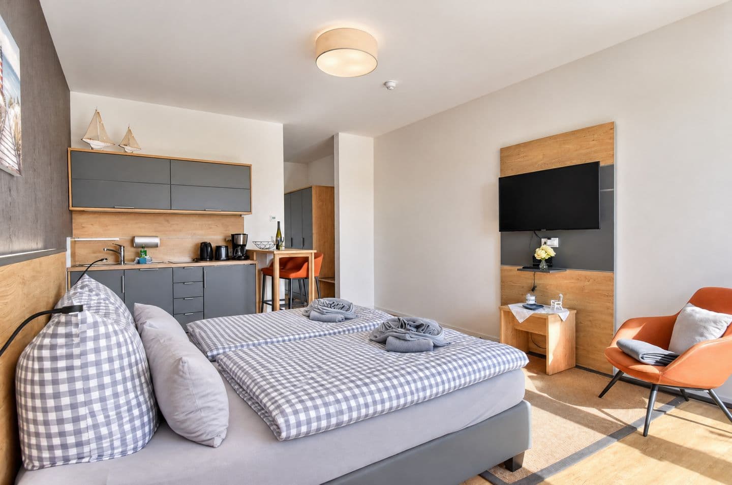Ferienwohnung Wasserralle 13 im Wreecher Idyll Rügen in Wreechen – Wohnzimmer