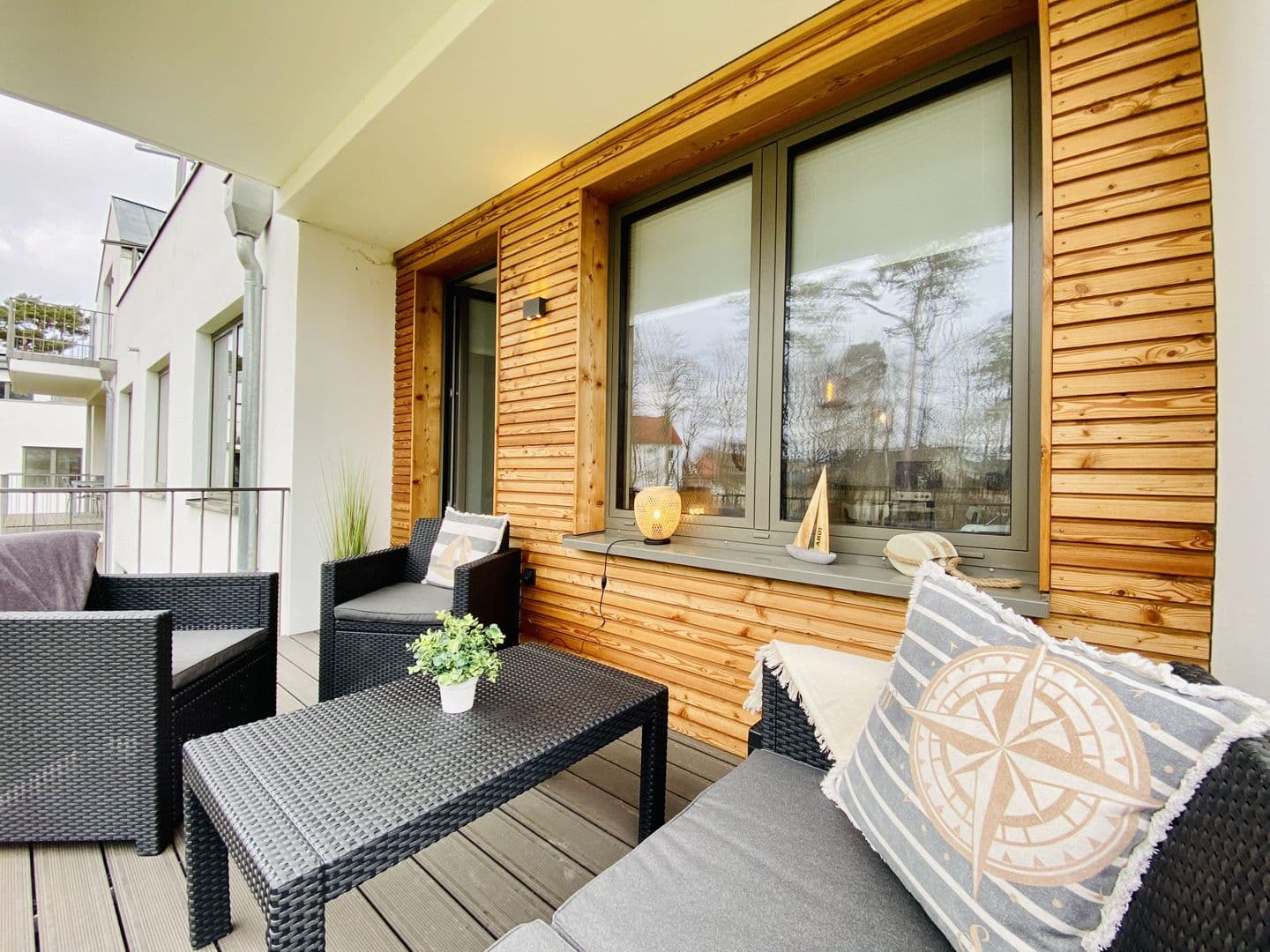 Ferienwohnung Windflüchter 18 Parkvillen Carlota und Candela Baabe in Baabe – Balkon