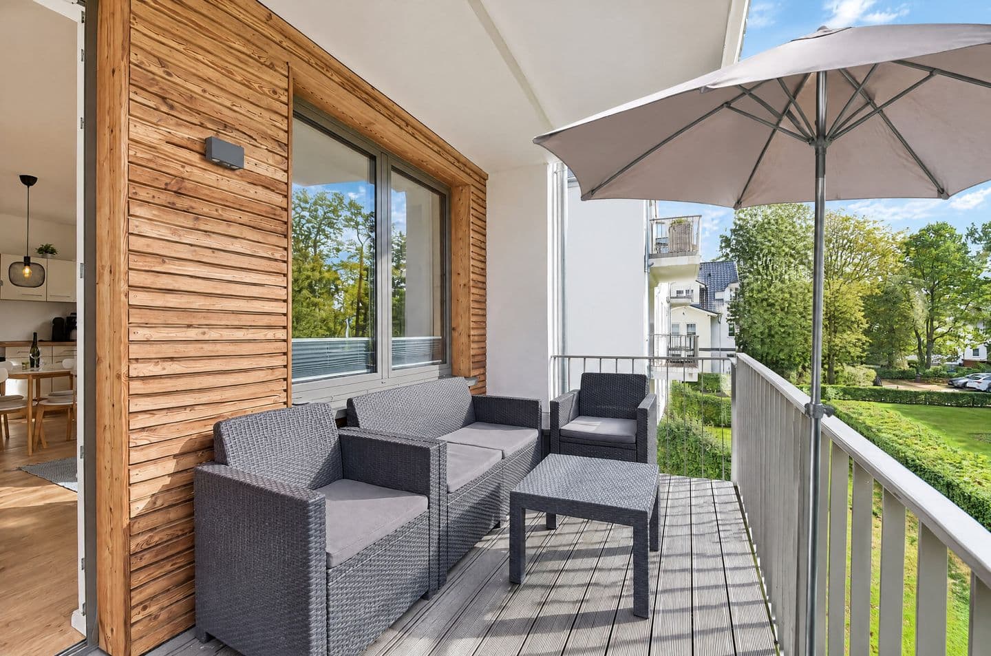 Ferienwohnung Windflüchter 18 Parkvillen Carlota und Candela Baabe in Baabe – Balkon